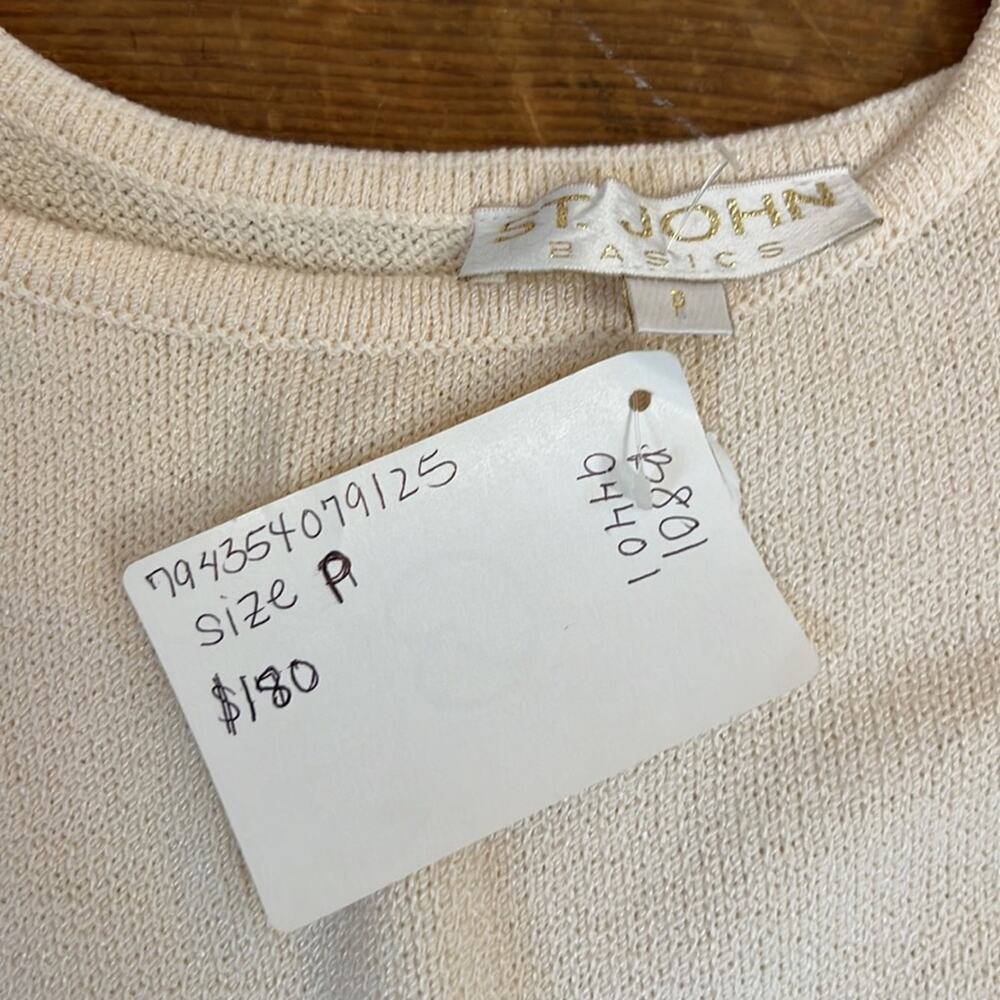 Vintage St John Santana knit cream tank top size small NWT - Picture 3 of 5